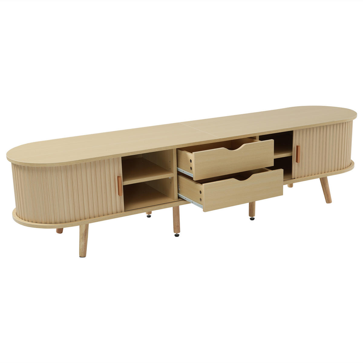 TV-LOWBOARD Holzdekor Helles-Walnussholz 175/40/42 cm - Eichefarben, Holz (175/42/40cm) - PANGIVO