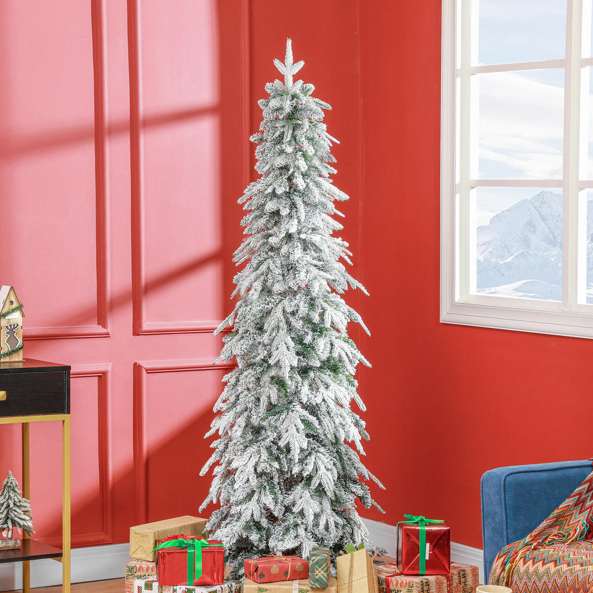 WEIHNACHTSBAUM DE-41592 180 cm, 600 Zweige, Kunstschnee Grün - Grün, Kunststoff (180cm) - ComfortXL