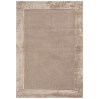 TEPPICH Wolle handgewebt einfarbig mit Viskosebordüre TYNE, Beige 160x230 cm - Beige, Textil (160/230cm) - KADIMA DESIGN