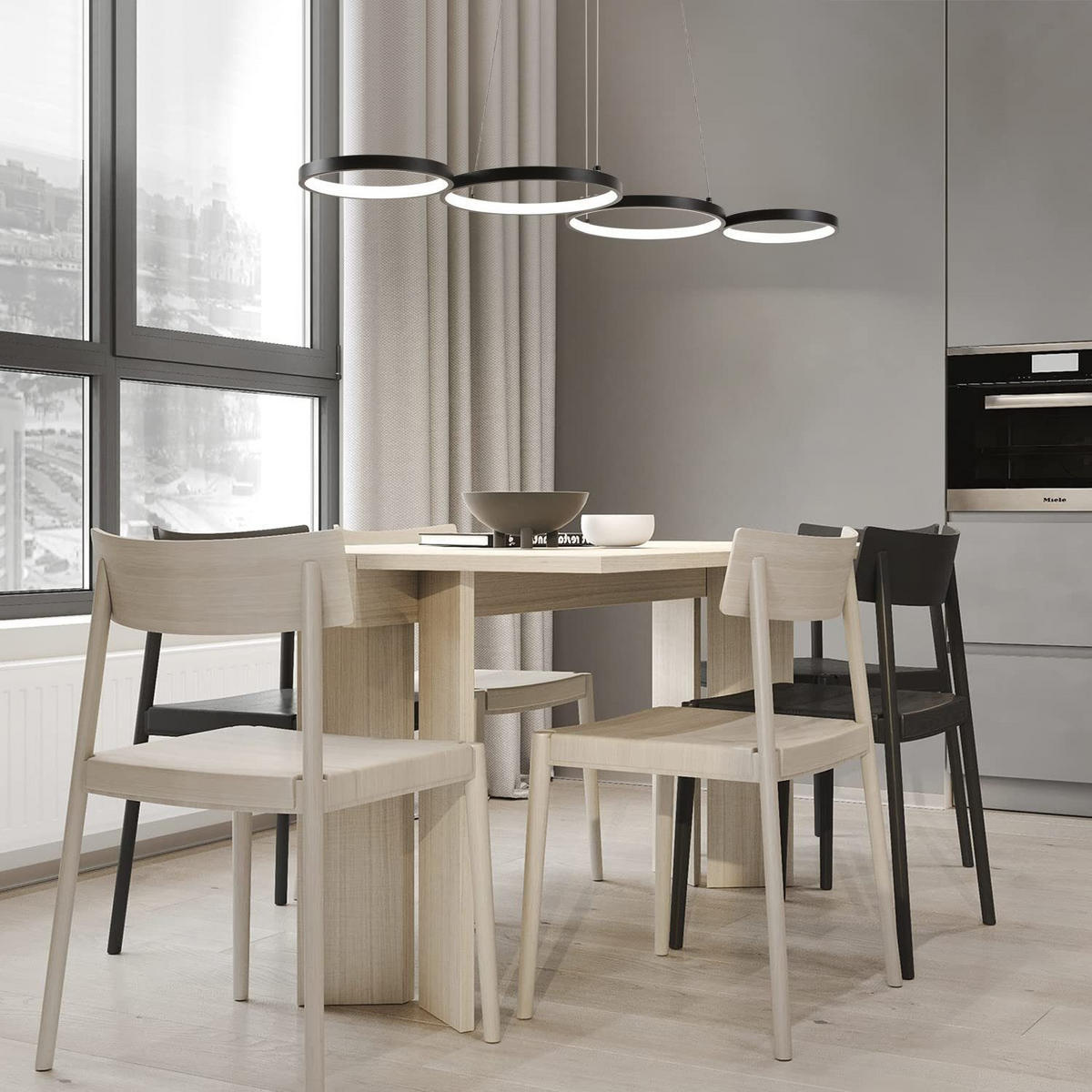 LED-HÄNGELEUCHTE Stralhain 32/160/88 cm - Schwarz, Metall (88/32/160cm) - ZMH