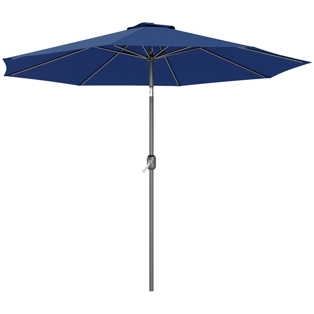 SONNENSCHIRM DE-11395 neigbar, mit Kurbel, Ø 3 m Blau - Blau, Metall (295/295cm) - ComfortXL