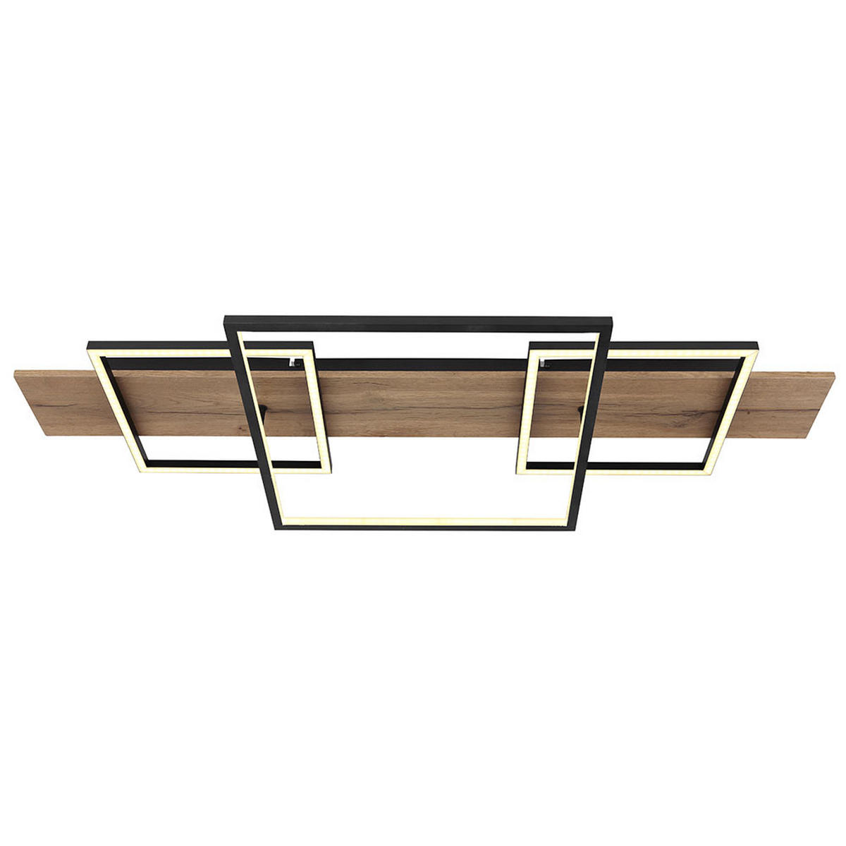 LED DECKENLEUCHTE Metall Braun Holzoptik - Braun, Holz (95/40/10cm) - Globo Lighting