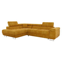 ECKSOFA Torezio, Seite: Links - Currygelb, Holz/Textil (274/203cm) - MIRJAN24