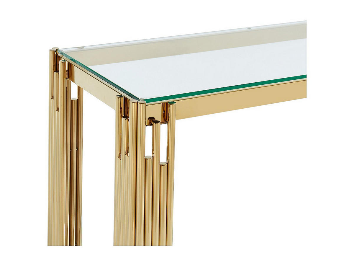 KONSOLENTISCH - 123.5 cm x 43.5 cm - Glas - Goldfarben - NOMELANO - Goldfarben, Glas (43.5/123.5/78cm) - Vente-Unique