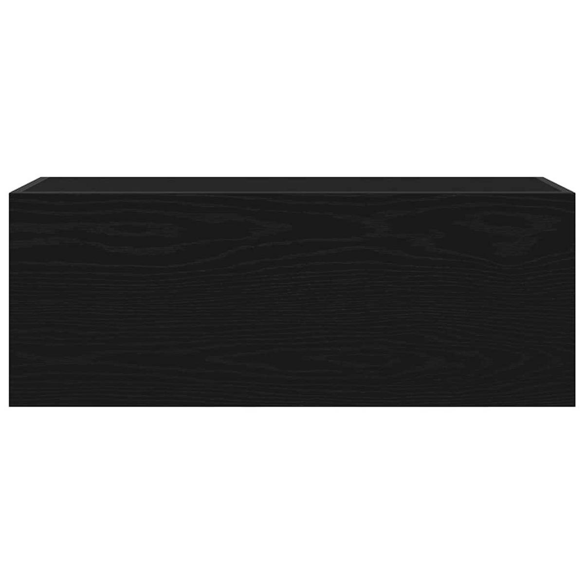 BAD-WANDSCHRANK Schwarz 80/25/30 Cm Holzwerkstoff - Schwarz, Holzwerkstoff (25/30/80cm) - vidaXL