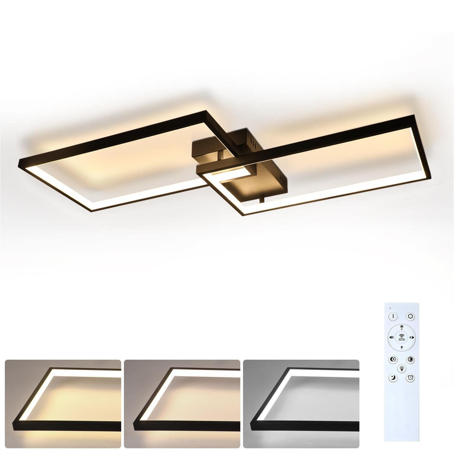 LED-DECKENLEUCHTE Vogtgast 39.0/7.5/80.0 cm - Schwarz, Metall (80/39/7.5cm) - ZMH