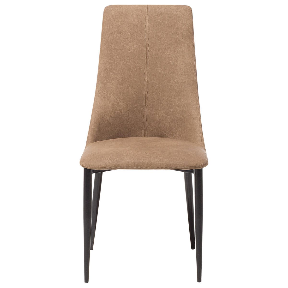 ESSZIMMERSTUHL 2er-Set Kunstleder Braun Clayton - Braun, Textil/Metall (47/96/58cm) - Beliani
