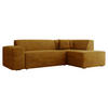 ECKSOFA Lordin Cord, Seite: Rechts - Schwarz/Braun, Holz/Textil (267/205cm) - MIRJAN24