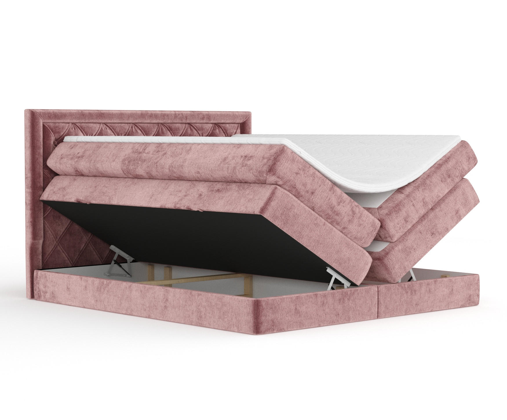 BOXSPRINGBETT Aurelia Rosa 160/200 cm - Schwarz/Rosa, Holz/Holzwerkstoff (160/200cm) - Maison de Reve