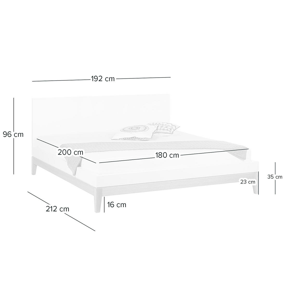 BETT - Höhe 96 cm - Beige/Weiß, Holzwerkstoff (180/200cm) - home24