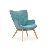 LOUNGESESSEL Lenari Türkis Cordstoff mit Füßen in Natur - Türkis/Naturfarben, Holz/Textil (71/96/86cm) - S-Style Möbel