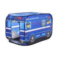 KINDERZELT 115/75/70 cm Faltbar Polizeiauto-Motiv Polyester Blau - Blau, Kunststoff (115/75cm) - Livingandhome