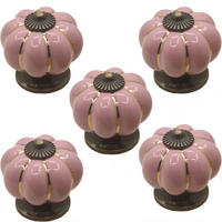 SCHRANKKNOPF Keramik Rosa 5er-Set - Multicolor, Keramik (4/4/4cm)