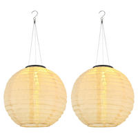 LED AUSSENHÄNGELEUCHTE Lampion Beige 2er Set - Beige, Metall (30/30/55cm) - Globo Lighting