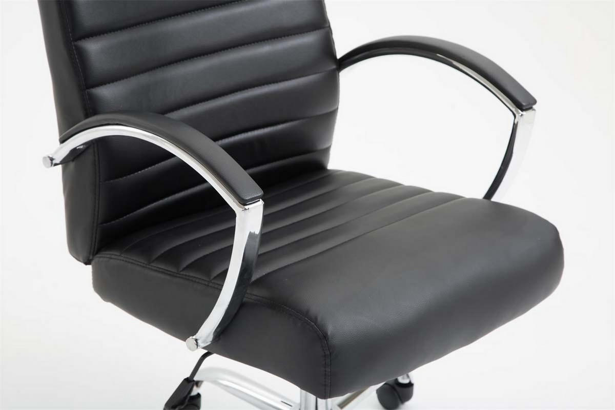 BÜROSTUHL Vallon, Kunstleder Schwarz - Schwarz, Textil/Metall (60/118/68cm) - TPFLiving