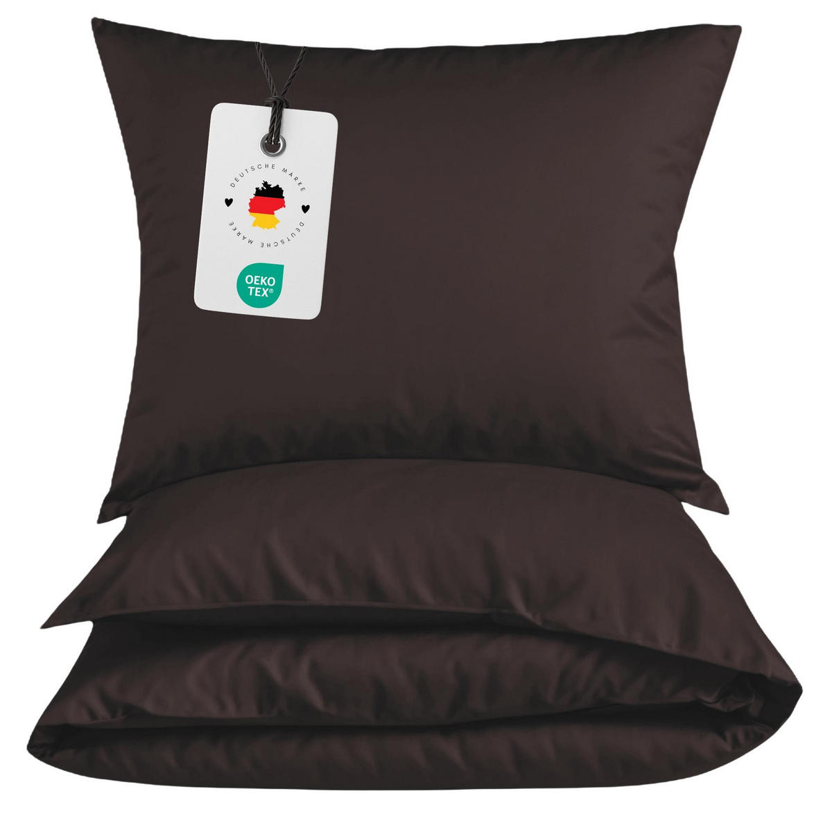 BETTWÄSCHE 155x220 Renforce Bettbezug aus 100% Baumwolle - Braun einfarbig - Braun, Textil (155/220cm) - Carpe Sonno