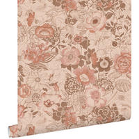 TAPETE Blumenmuster 53 cm x 10.05 m - Terracotta, Papier (53/1000cm) - ESTAhome