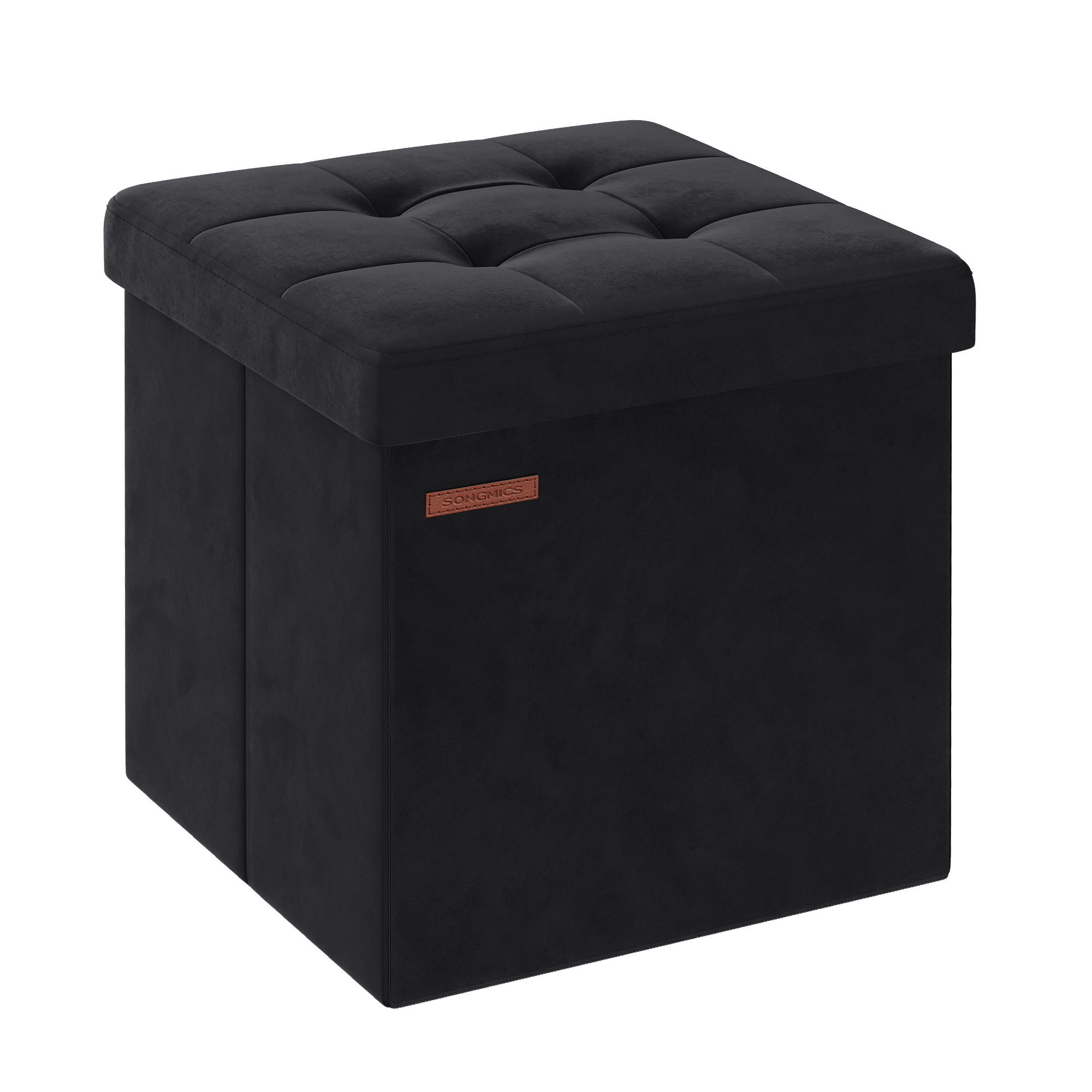 SITZHOCKER Monica - Schwarz, Textil (38/38/38cm) - SONGMICS