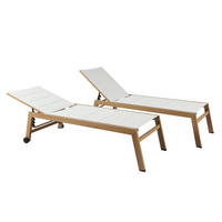 SONNENLIEGE 2-tlg., Weiß - Weiß, Metall (169/102/65cm) - Oviala