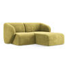 ECKSOFA Rechts Chenille Stoff Grün - Limette/Schwarz, Holzwerkstoff/Kunststoff (178/166cm) - Makamii