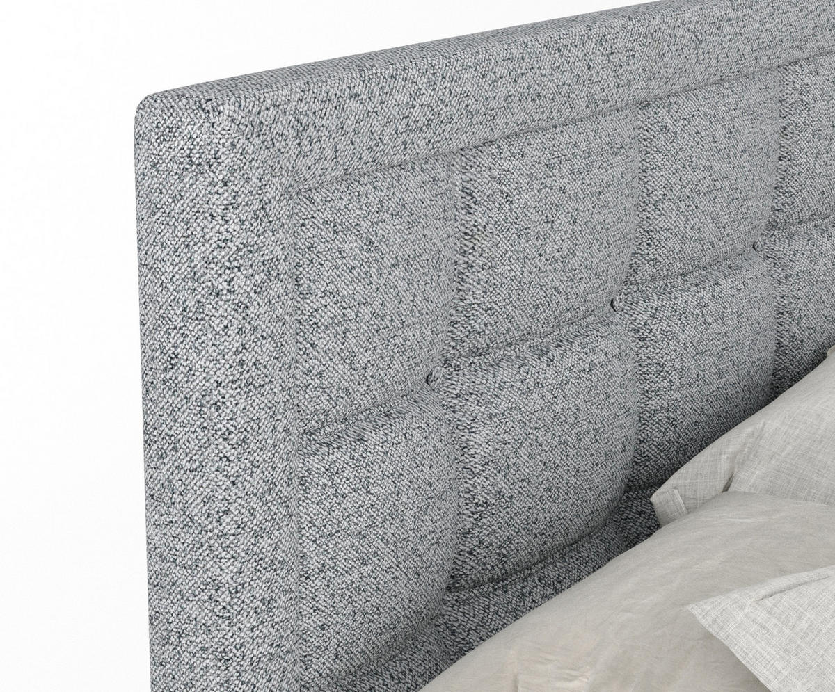 BOXSPRINGBETT Ambrosia Grau 140/200 cm - Schwarz/Grau, Holz/Holzwerkstoff (140/200cm) - Maison de Reve
