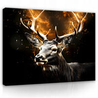 BILDER Abstrakt Hirsche 60x40 - Multicolor, Holzwerkstoff (60/40cm) - Wallarena