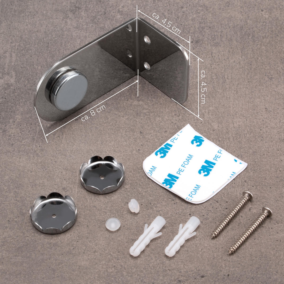 MAGNET-SEIFENHALTER, silber, Edelstahl - Silberfarben, Metall (4.5/4.5/8cm) - bremermann