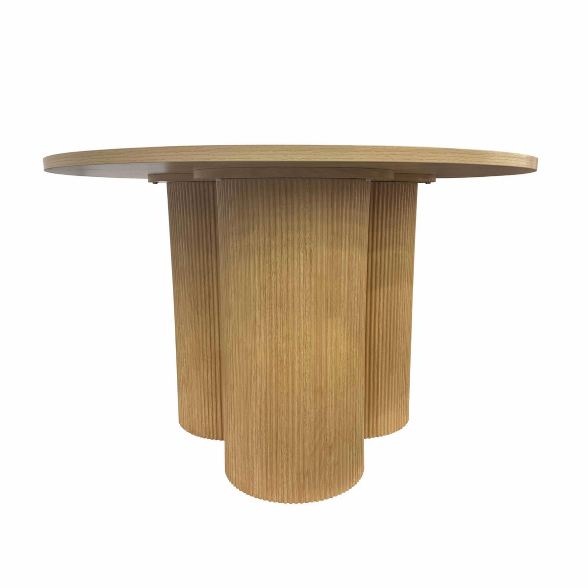 ESSTISCH, helles Holzeffekt - Beige, Holz (120/120/75cm) - Oviala