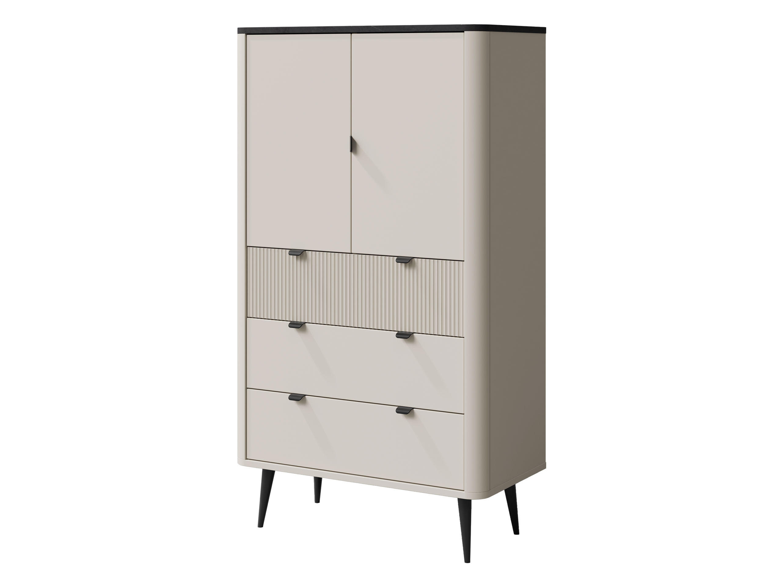 REGAL Marly 2S3D RE06 - Kaschmir/Schwarz, Holzwerkstoff/Metall (90/142/40cm) - MIRJAN24