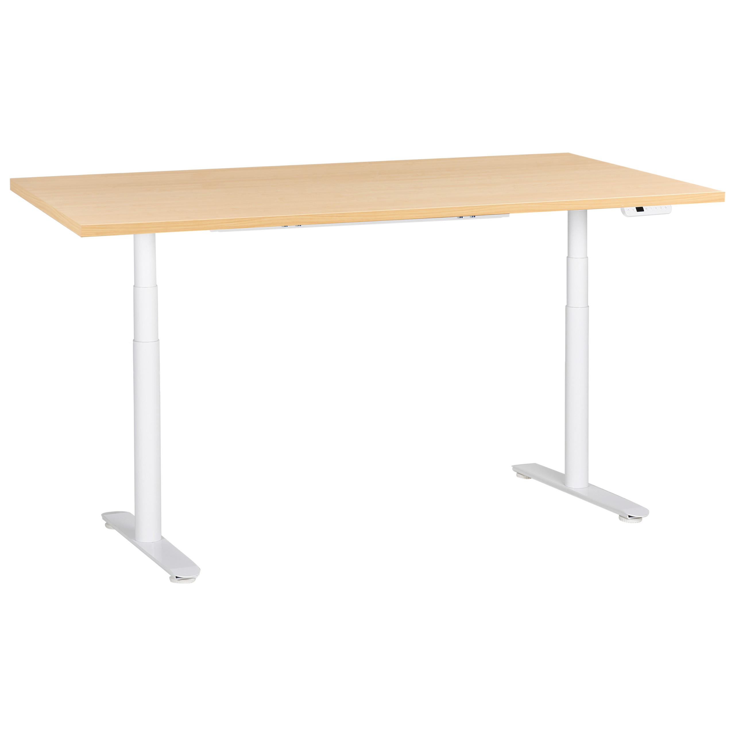 Beliani Schreibtisch Hellbraun, Braun, Weiß 180x67x72 cm