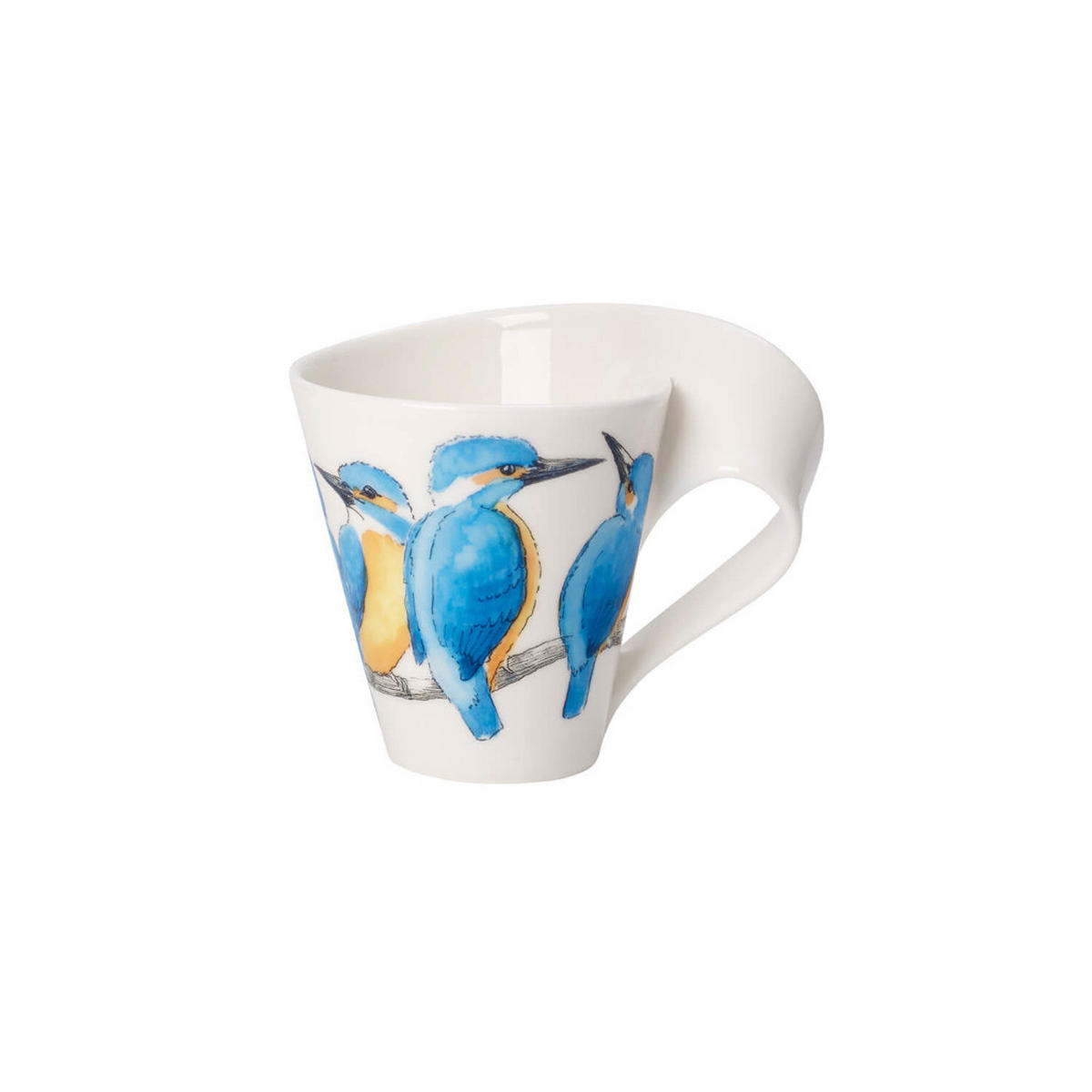 BECHER MIT HENKEL NewWave Caffè weiß-blau 300 ml - Blau/Weiß, Keramik (0.3L) - Villeroy & Boch