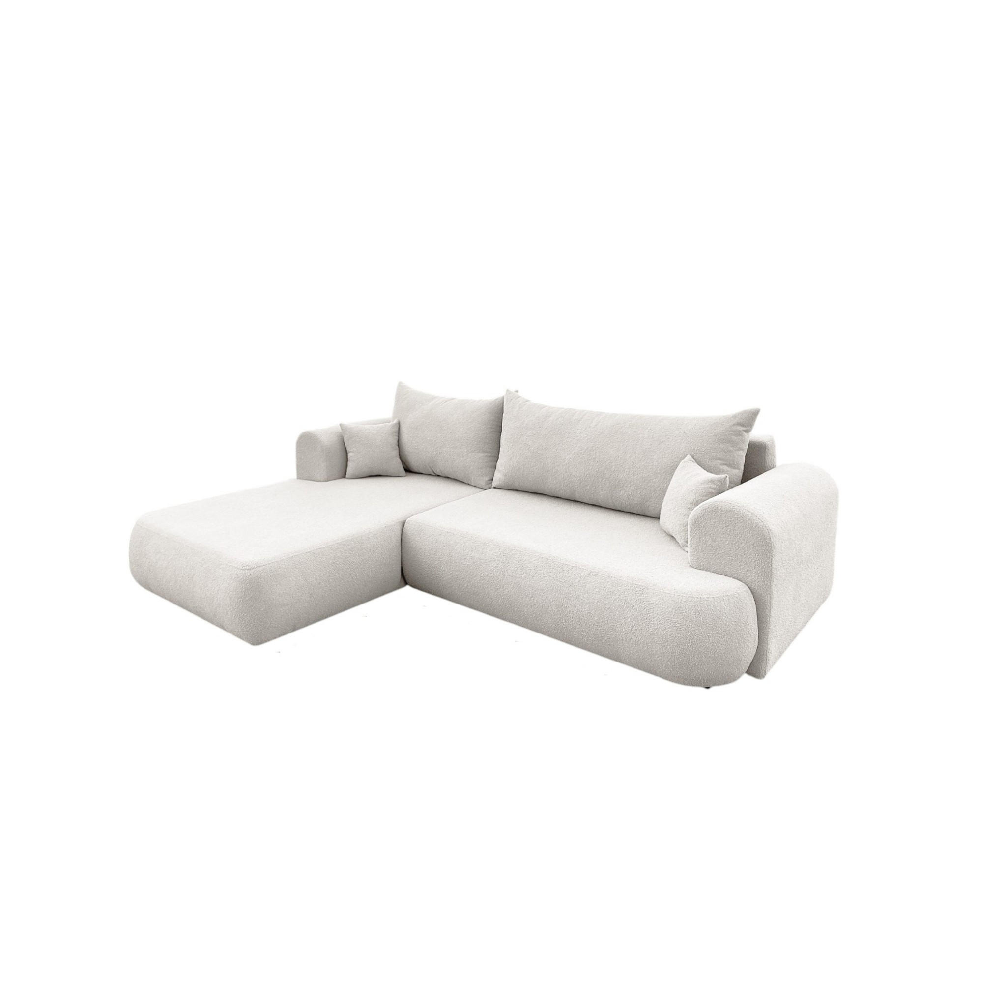ECKSOFA Anike In Now Or Never - Creme, Holzwerkstoff/Textil (260/173cm) - Fun Möbel