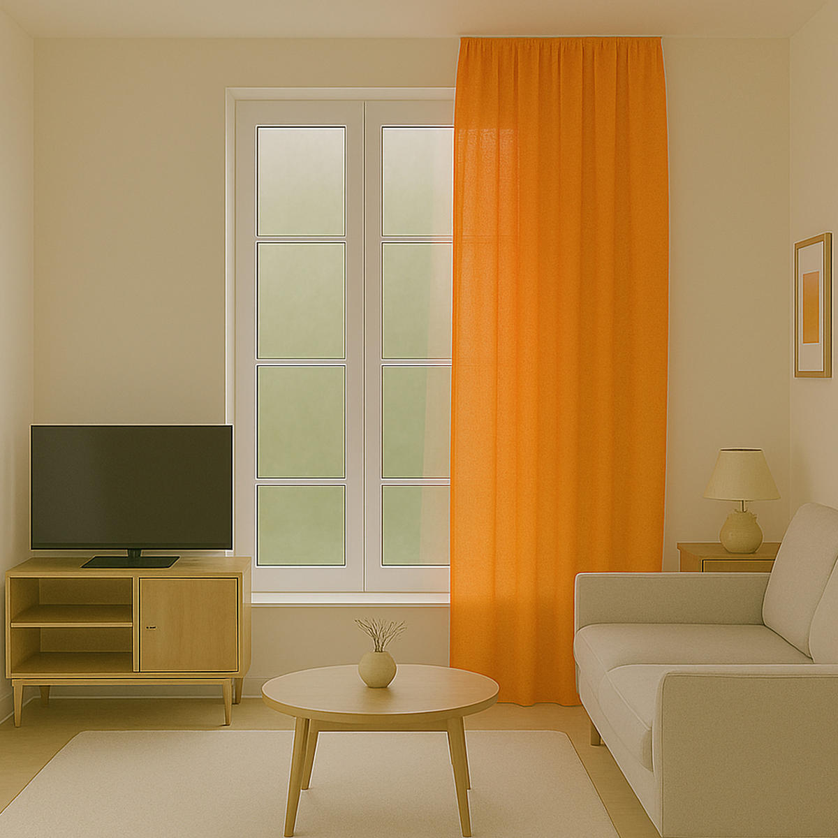 VORHANG Blickdicht ( 140x175cm ) mit Kräuselband / Universalband in Orange - Orange, Textil (140/175cm) - Bestlivings