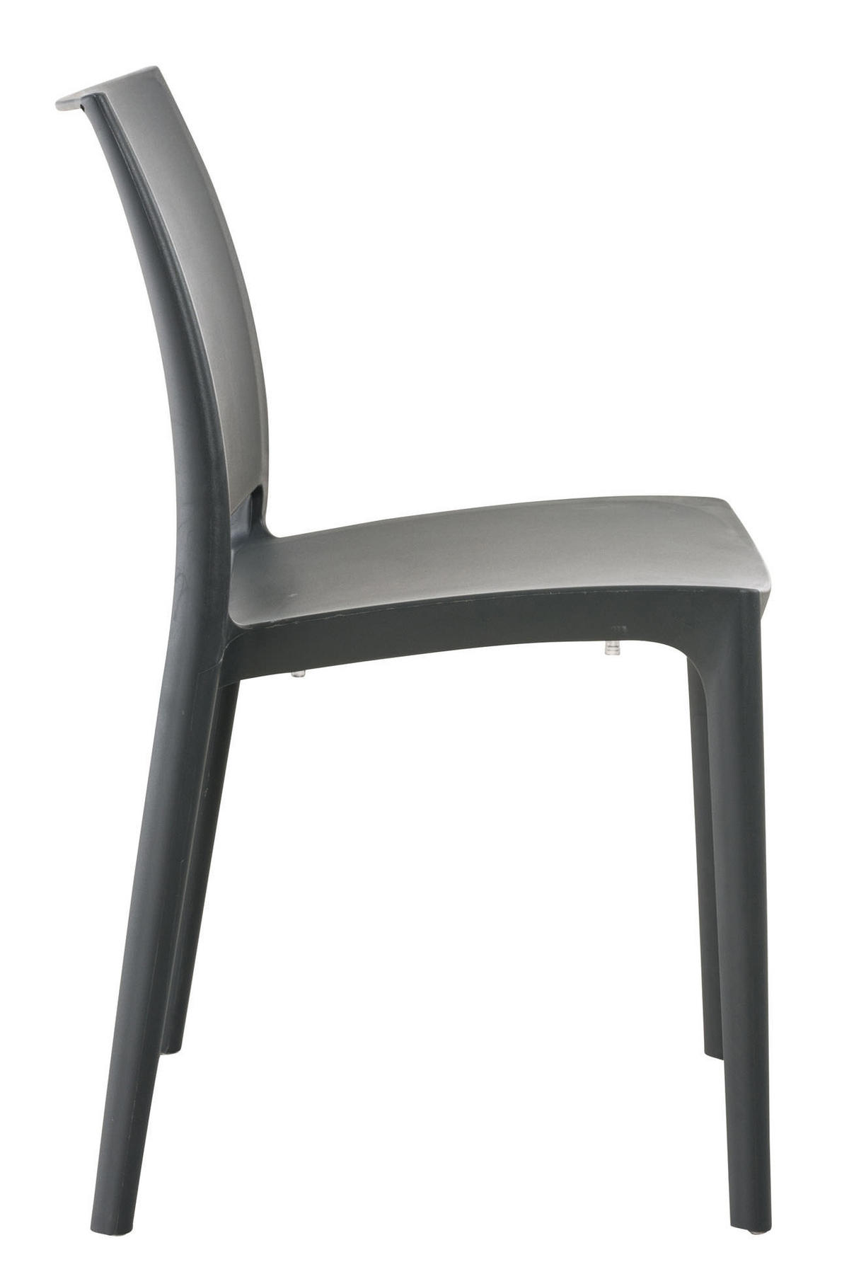 GARTENSTUHL 4er Set Kunststoff dunkelgrau - Dunkelgrau, Kunststoff (44/81/50cm) - CLP