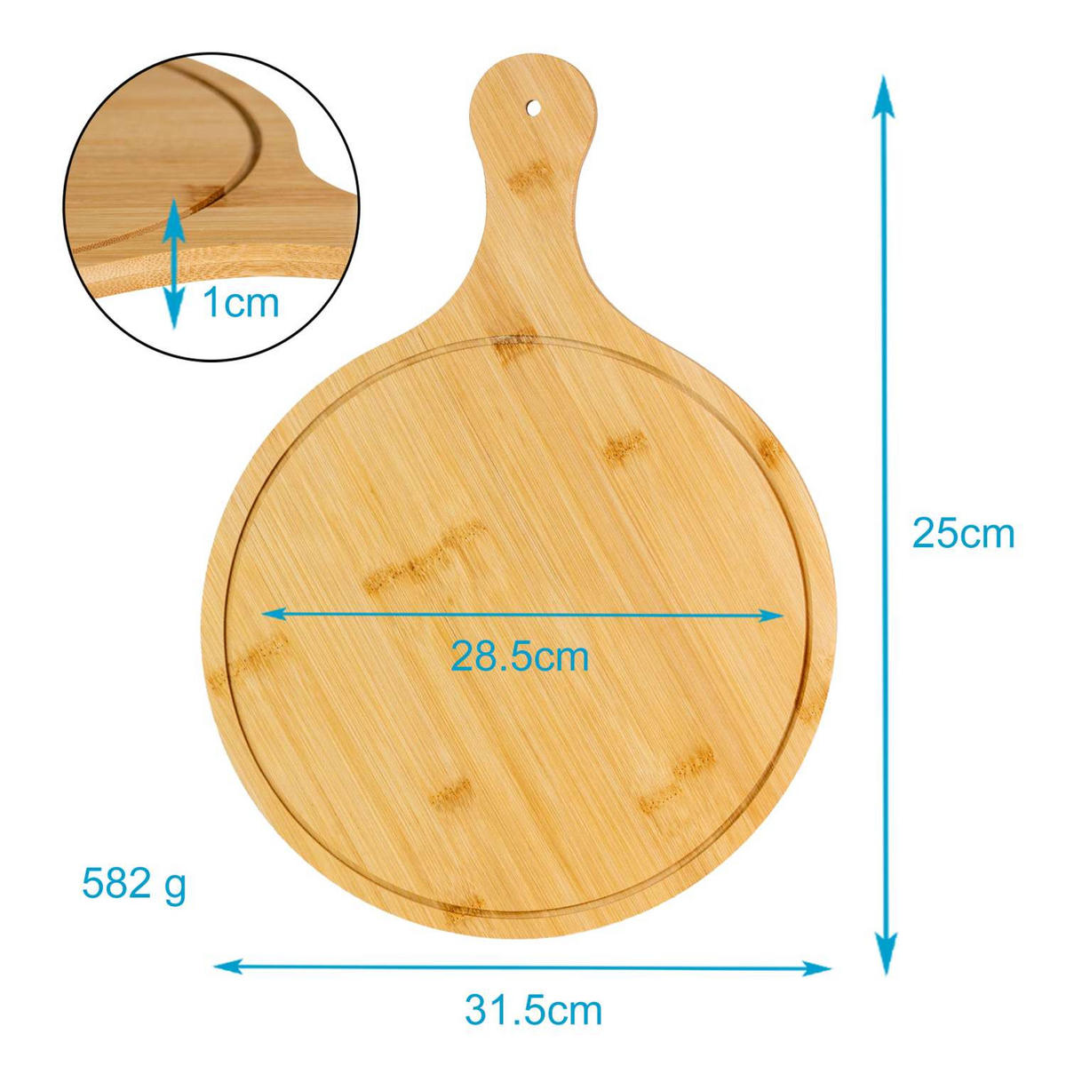 PIZZA SCHNEIDEBRETT - Braun, Naturmaterialien (31.5/44.3cm) - Intirilife