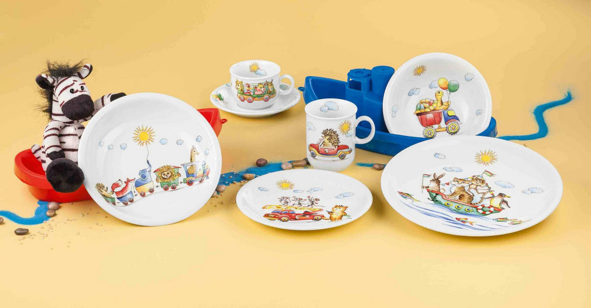 KINDERGESCHIRR SET Compact Flinke Flitzer bunt 5er Set - Multicolor, Keramik (1/1/1cm) - Seltmann Weiden