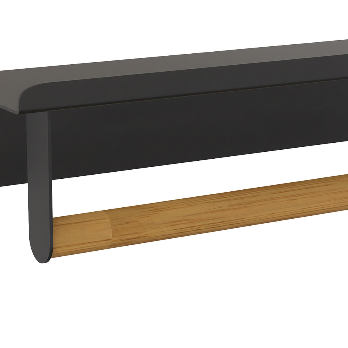 VEŠIAK na uteráky - čierna, kov/drevo (45/9/8cm) - Relaxdays