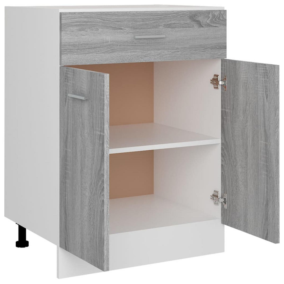 UNTERSCHRANK Mit Schublade Lyon Grau Sonoma 60/46/81,5 Cm - Grau, Holzwerkstoff (46/81.5/60cm) - vidaXL