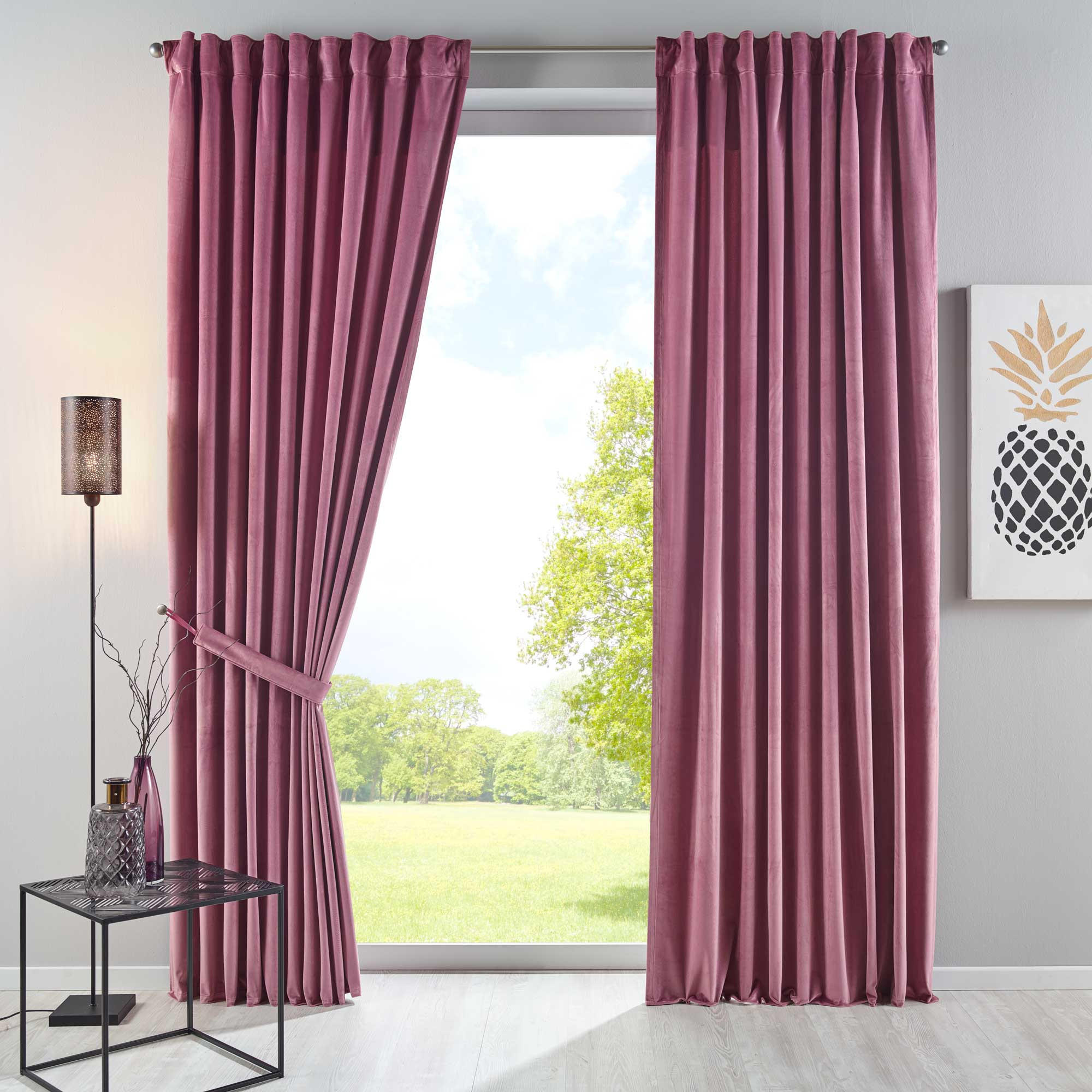 VORHANG 2ER SET MILANO HxB 235x135 cm Altrosa - Rosa, Textil (135/235cm) - Gardinenbox