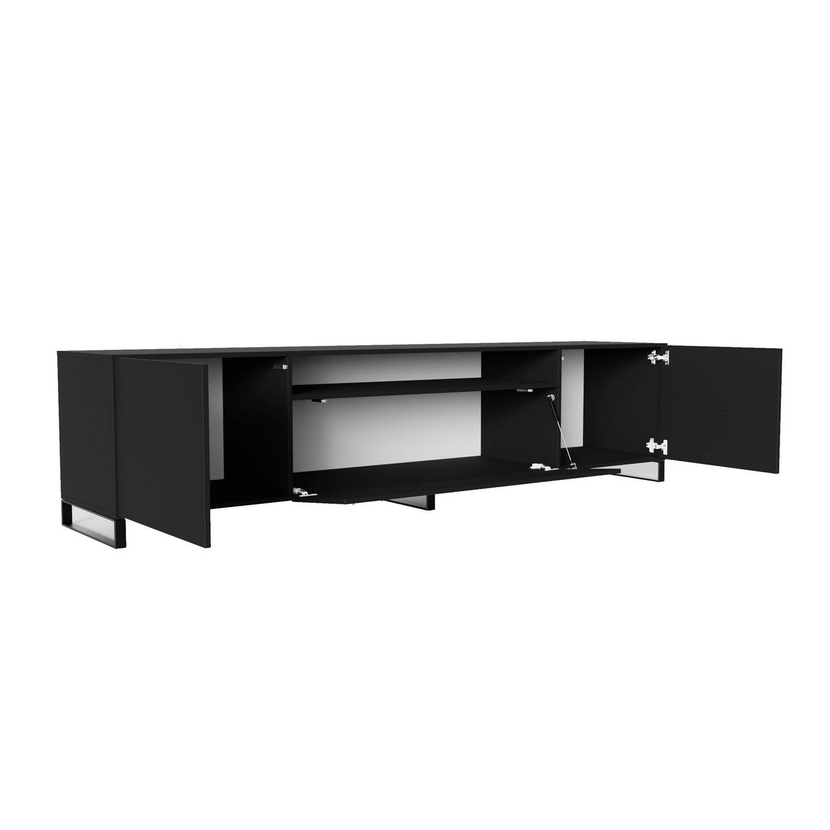 TV-SCHRANK LIO - Schwarz, Holzwerkstoff (200/53/41cm) - Meblini