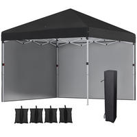 PAVILLON DE-13984 Pop-up 3/3 m, höhenverstellbar UV30+ - Schwarz, Textil (297/288/297cm) - ComfortXL