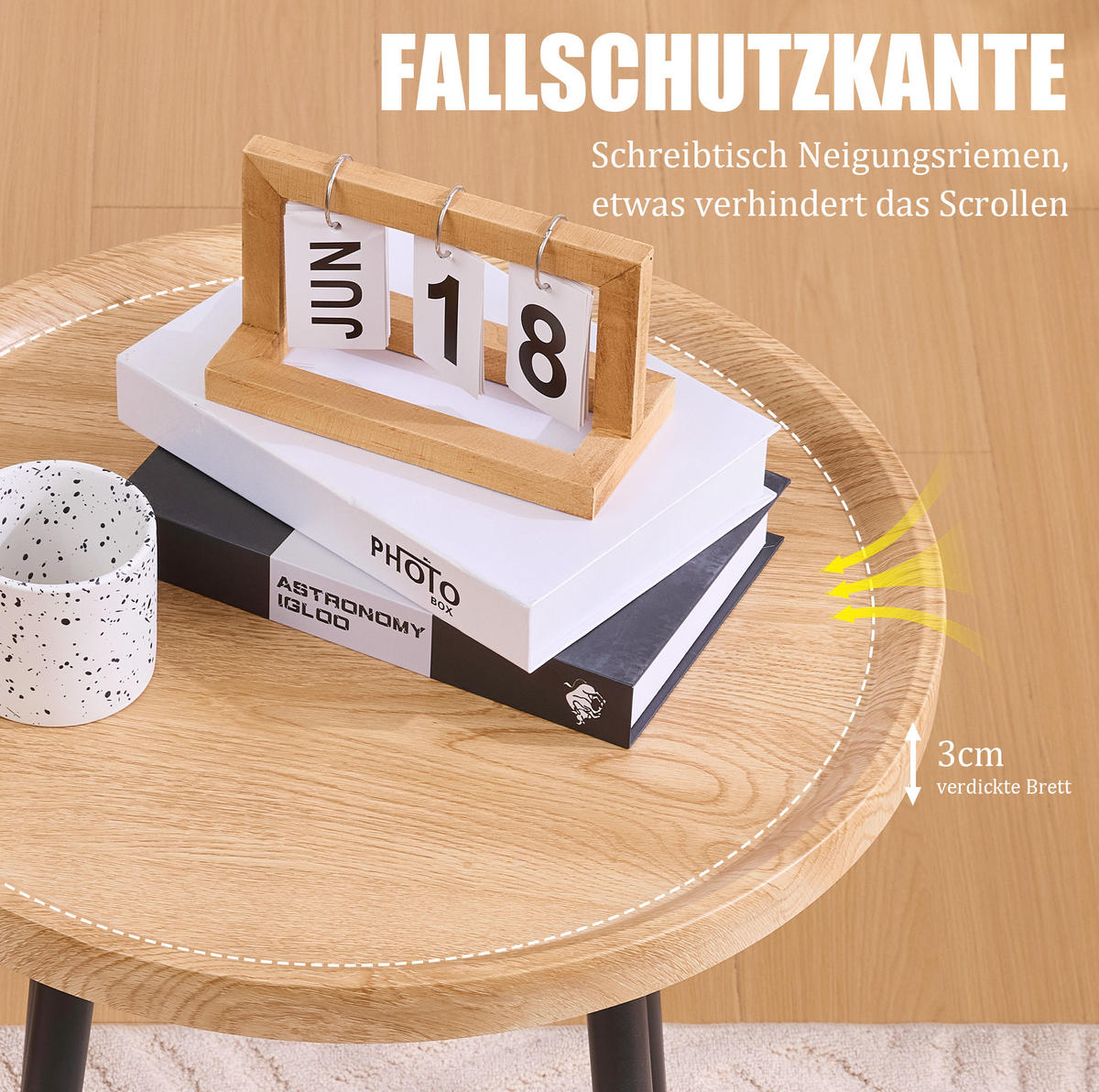 COUCHTISCH aus MDF 55x55x60 cm in Naturholz mit Metallgestell - Naturfarben, Holzwerkstoff (55/55/60cm) - Modfu