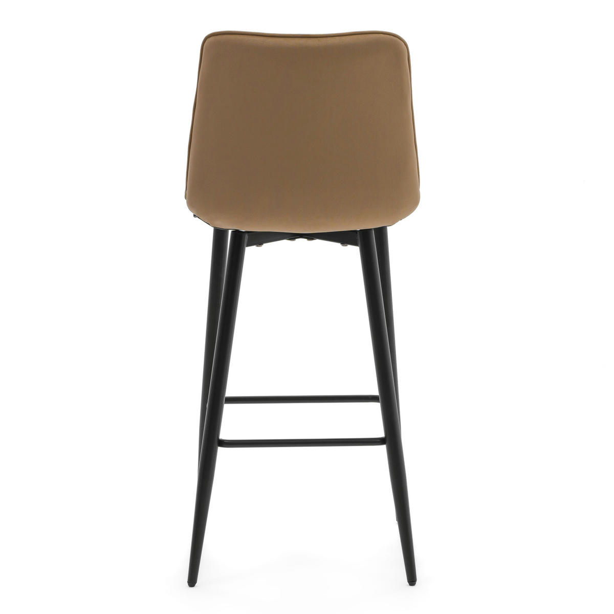 BARHOCKER CHIC gespolsterter mit Steppung - beige - Samt Velours - Beige/Schwarz, Textil/Metall (46/109/56cm) - NEW HOME