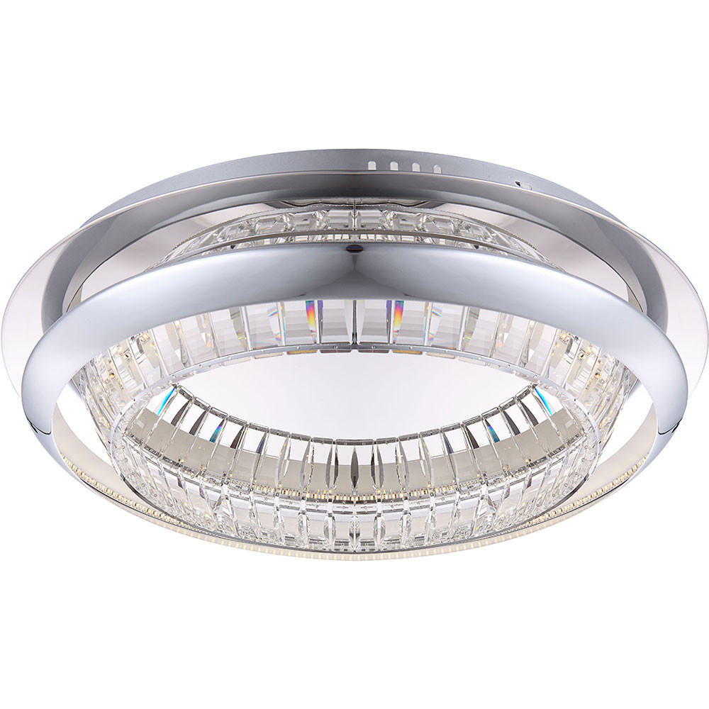 LED DECKENLEUCHTE EMPAL Silber Metall Glas - Silberfarben, Glas (65/65/11cm) - Globo Lighting