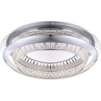 LED DECKENLEUCHTE EMPAL Silber Metall Glas - Silberfarben, Glas (65/65/11cm) - Globo Lighting