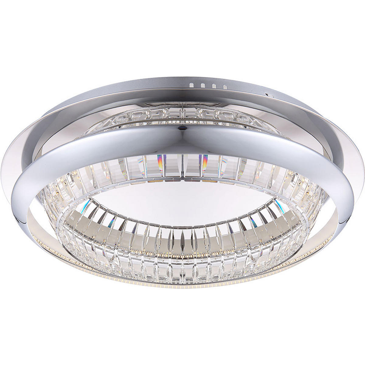 LED DECKENLEUCHTE EMPAL Silber Metall Glas - Silberfarben, Glas (65/65/11cm) - Globo Lighting