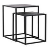 BEISTELLTISCH-SET 2 TLG. Vejen - Schwarz, Metall (40/40/49cm) - [en.casa]