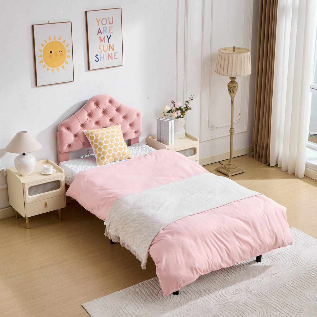 ČALÚNENÁ posteľ 90/200 cm ružová s nastaviteľným čelom - pink, drevo (90/200cm) - SHOPENTRA