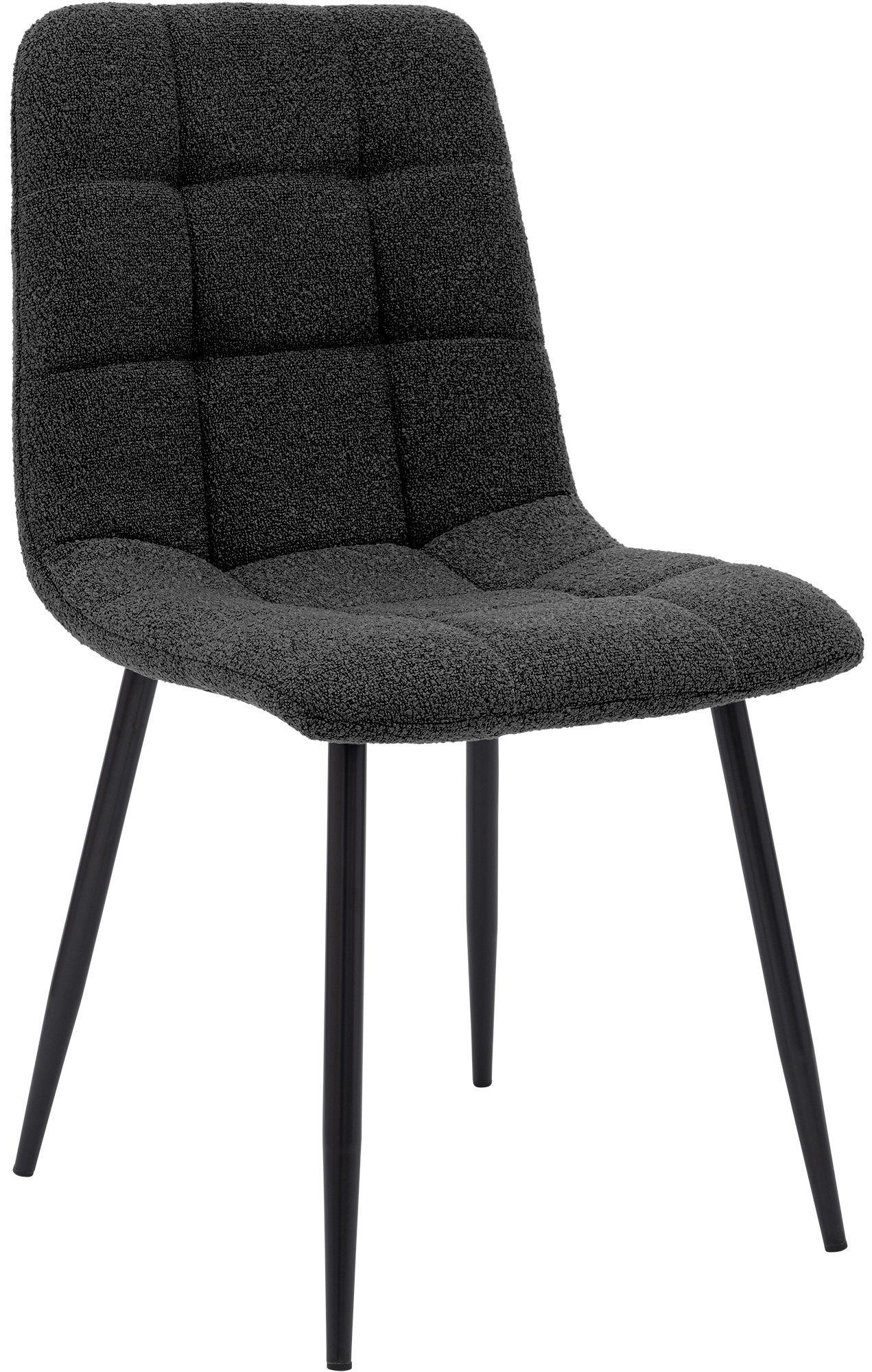 ESSZIMMERSTUHL Stoff Dunkelgrau - Dunkelgrau/Schwarz, Textil/Metall (45/84/55cm) - CLP