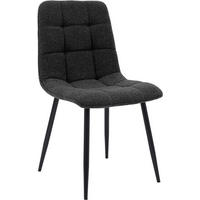 ESSZIMMERSTUHL Stoff Dunkelgrau - Dunkelgrau/Schwarz, Textil/Metall (45/84/55cm) - CLP
